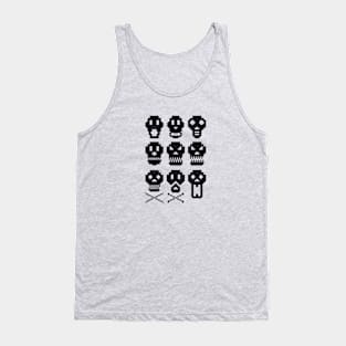 Gaming Skulls, pixel skulls Tank Top